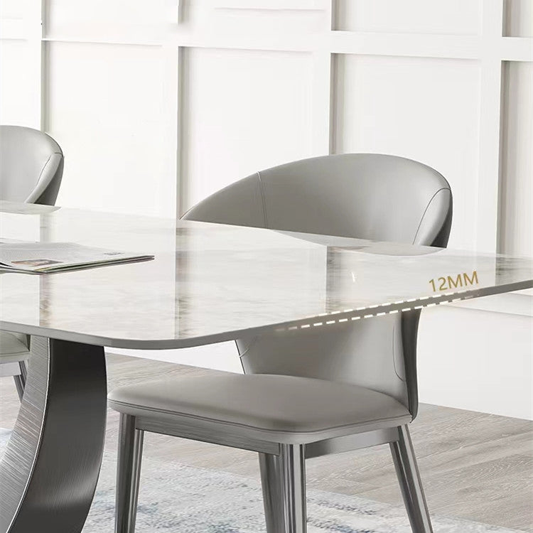 Designer Style Sintered Stone Top Dining Set 1/2/4/5/7 Pieces Dining Table with Chairs Clearhalo 'Dining Room Sets' 'Dining Tables & Seating' 'dining_room_set' 'furn' 'furn_dining_room_set' 'Furniture' 'furniture_dining_room_set' 'Kitchen & Dining Furniture' 4855016