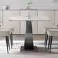 Designer Style Sintered Stone Top Dining Set 1/2/4/5/7 Pieces Dining Table with Chairs Clearhalo 'Dining Room Sets' 'Dining Tables & Seating' 'dining_room_set' 'furn' 'furn_dining_room_set' 'Furniture' 'furniture_dining_room_set' 'Kitchen & Dining Furniture' 4855017