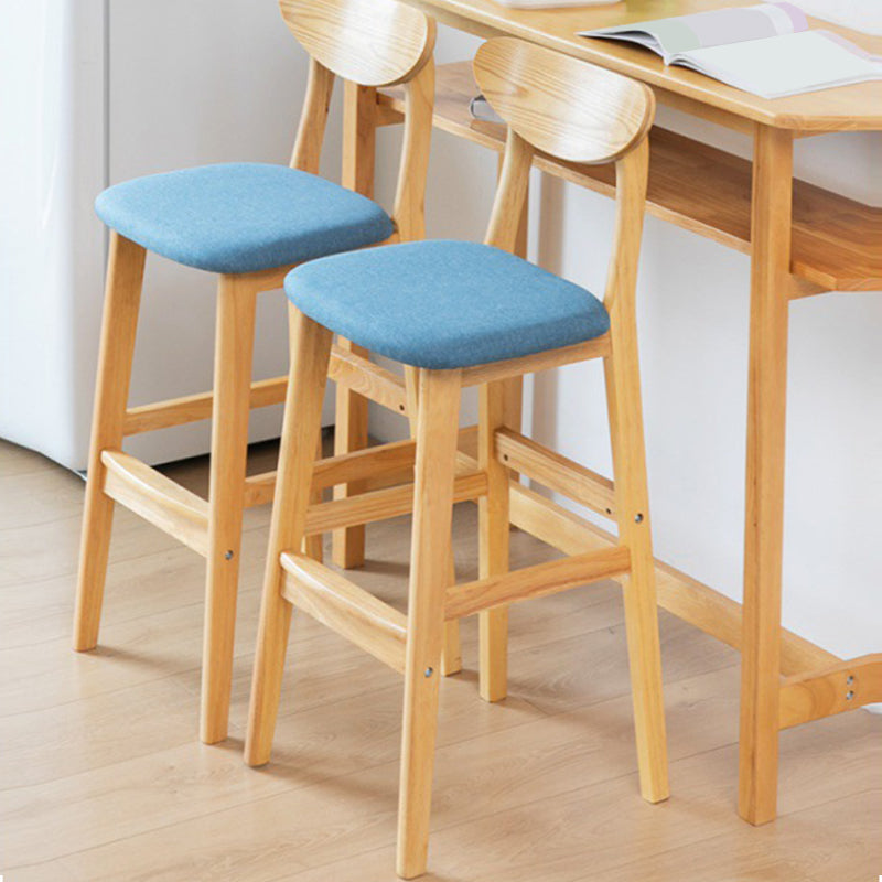 Minimalist Style Wooden Barstool for Home Use Upholstered Stools with Cushion Clearhalo 'Bar Furniture' 'Bar Stools' 'bar_stools' 'furn' 'furn_bar_stools' 'Furniture' 'furniture_bar_stools' 'Kitchen & Dining Furniture' 4855028