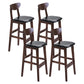 Minimalist Style Wooden Barstool for Home Use Upholstered Stools with Cushion Black Brown Leather Clearhalo 'Bar Furniture' 'Bar Stools' 'bar_stools' 'furn' 'furn_bar_stools' 'Furniture' 'furniture_bar_stools' 'Kitchen & Dining Furniture' 4855029