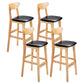 Minimalist Style Wooden Barstool for Home Use Upholstered Stools with Cushion Black Natural Leather Clearhalo 'Bar Furniture' 'Bar Stools' 'bar_stools' 'furn' 'furn_bar_stools' 'Furniture' 'furniture_bar_stools' 'Kitchen & Dining Furniture' 4855030