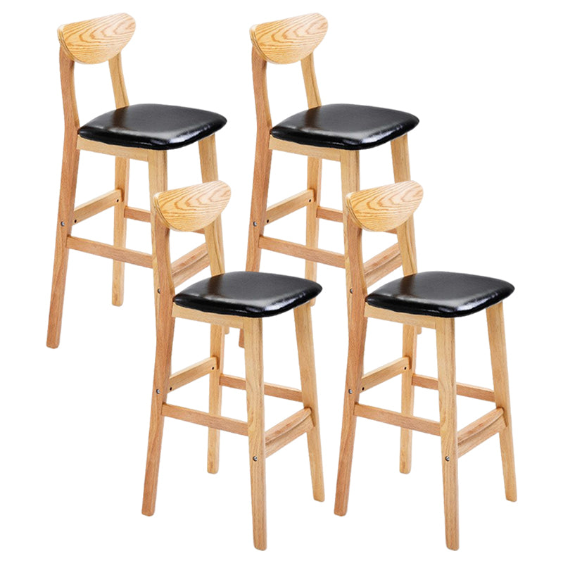 Minimalist Style Wooden Barstool for Home Use Upholstered Stools with Cushion Black Natural Leather Clearhalo 'Bar Furniture' 'Bar Stools' 'bar_stools' 'furn' 'furn_bar_stools' 'Furniture' 'furniture_bar_stools' 'Kitchen & Dining Furniture' 4855030