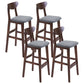 Minimalist Style Wooden Barstool for Home Use Upholstered Stools with Cushion Grey Brown Cotton Clearhalo 'Bar Furniture' 'Bar Stools' 'bar_stools' 'furn' 'furn_bar_stools' 'Furniture' 'furniture_bar_stools' 'Kitchen & Dining Furniture' 4855033