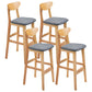 Minimalist Style Wooden Barstool for Home Use Upholstered Stools with Cushion Grey Natural Cotton Clearhalo 'Bar Furniture' 'Bar Stools' 'bar_stools' 'furn' 'furn_bar_stools' 'Furniture' 'furniture_bar_stools' 'Kitchen & Dining Furniture' 4855034