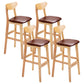 Minimalist Style Wooden Barstool for Home Use Upholstered Stools with Cushion Brown Natural Leather Clearhalo 'Bar Furniture' 'Bar Stools' 'bar_stools' 'furn' 'furn_bar_stools' 'Furniture' 'furniture_bar_stools' 'Kitchen & Dining Furniture' 4855047