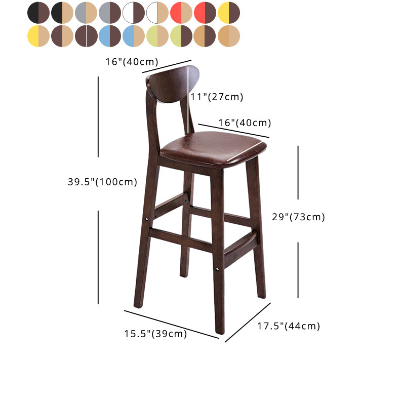 Minimalist Style Wooden Barstool for Home Use Upholstered Stools with Cushion Clearhalo 'Bar Furniture' 'Bar Stools' 'bar_stools' 'furn' 'furn_bar_stools' 'Furniture' 'furniture_bar_stools' 'Kitchen & Dining Furniture' 4855051