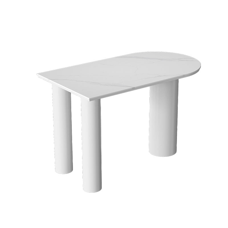 Glam Iron Bar Dining Table with White Stone Top Indoor Bistro Table White Without Chairs Clearhalo 'Bar Furniture' 'Bar Tables' 'bar_tables' 'furn' 'furn_bar_tables' 'Furniture' 'furniture_bar_tables' 'Kitchen & Dining Furniture' 4855072