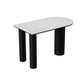 Glam Iron Bar Dining Table with White Stone Top Indoor Bistro Table Black Without Chairs Clearhalo 'Bar Furniture' 'Bar Tables' 'bar_tables' 'furn' 'furn_bar_tables' 'Furniture' 'furniture_bar_tables' 'Kitchen & Dining Furniture' 4855073