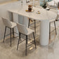 Glam Iron Bar Dining Table with White Stone Top Indoor Bistro Table 55.1"L x 21.7"W x 39.4"H White Without Chairs Clearhalo 'Bar Furniture' 'Bar Tables' 'bar_tables' 'furn' 'furn_bar_tables' 'Furniture' 'furniture_bar_tables' 'Kitchen & Dining Furniture' 4855074
