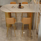 Glam Iron Bar Dining Table with White Stone Top Indoor Bistro Table Clearhalo 'Bar Furniture' 'Bar Tables' 'bar_tables' 'furn' 'furn_bar_tables' 'Furniture' 'furniture_bar_tables' 'Kitchen & Dining Furniture' 4855080