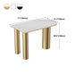 Glam Iron Bar Dining Table with White Stone Top Indoor Bistro Table Clearhalo 'Bar Furniture' 'Bar Tables' 'bar_tables' 'furn' 'furn_bar_tables' 'Furniture' 'furniture_bar_tables' 'Kitchen & Dining Furniture' 4855088