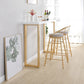 Glam Iron Indoor Bar Dining Table Rectangle White Wood Bistro Table with Sled Pedestal 94.5"L x 15.7"W x 41.3"H Without Chairs Clearhalo 'Bar Furniture' 'Bar Tables' 'bar_tables' 'furn' 'furn_bar_tables' 'Furniture' 'furniture_bar_tables' 'Kitchen & Dining Furniture' 4855092