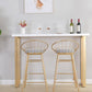 Glam Iron Indoor Bar Dining Table Rectangle White Wood Bistro Table with Sled Pedestal 86.6"L x 15.7"W x 41.3"H Without Chairs Clearhalo 'Bar Furniture' 'Bar Tables' 'bar_tables' 'furn' 'furn_bar_tables' 'Furniture' 'furniture_bar_tables' 'Kitchen & Dining Furniture' 4855093