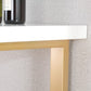 Glam Iron Indoor Bar Dining Table Rectangle White Wood Bistro Table with Sled Pedestal Clearhalo 'Bar Furniture' 'Bar Tables' 'bar_tables' 'furn' 'furn_bar_tables' 'Furniture' 'furniture_bar_tables' 'Kitchen & Dining Furniture' 4855095