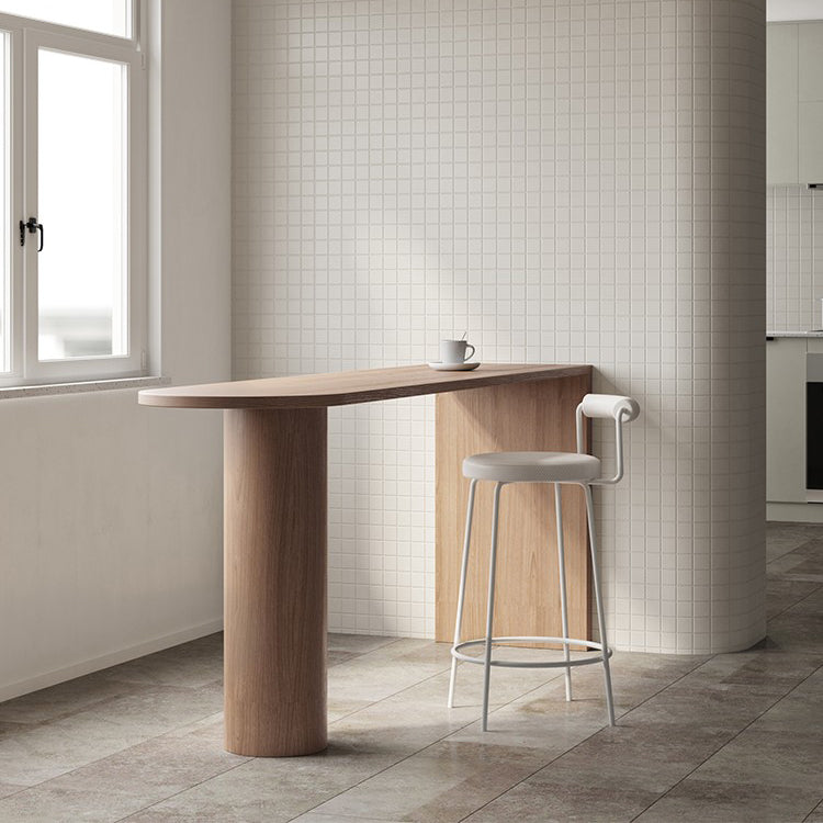 40-inch Height Bar Table Contemporary Wood Top Bar Table for Living Room Brown Without Chairs Clearhalo 'Bar Furniture' 'Bar Tables' 'bar_tables' 'furn' 'furn_bar_tables' 'Furniture' 'furniture_bar_tables' 'Kitchen & Dining Furniture' 4855114