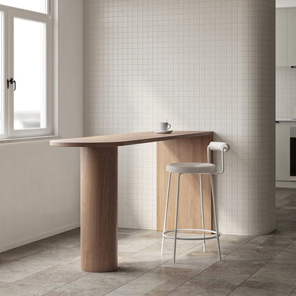40-inch Height Bar Table Contemporary Wood Top Bar Table for Living Room Brown Without Chairs Clearhalo 'Bar Furniture' 'Bar Tables' 'bar_tables' 'furn' 'furn_bar_tables' 'Furniture' 'furniture_bar_tables' 'Kitchen & Dining Furniture' 4855114