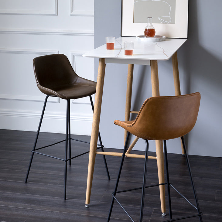 Contemporary Rectangle Table Dining Bar Counter Table for Kitchen 47.2"L x 23.6"W x 42.5"H White Without Chairs Clearhalo 'Bar Furniture' 'Bar Tables' 'bar_tables' 'furn' 'furn_bar_tables' 'Furniture' 'furniture_bar_tables' 'Kitchen & Dining Furniture' 4855124
