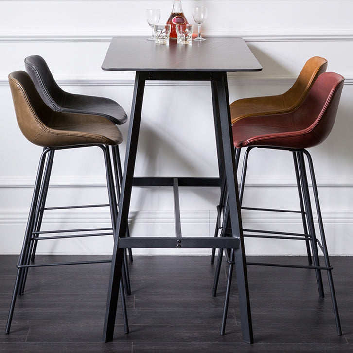 Contemporary Rectangle Table Dining Bar Counter Table for Kitchen 47.2"L x 23.6"W x 37.8"H Black Without Chairs Clearhalo 'Bar Furniture' 'Bar Tables' 'bar_tables' 'furn' 'furn_bar_tables' 'Furniture' 'furniture_bar_tables' 'Kitchen & Dining Furniture' 4855125