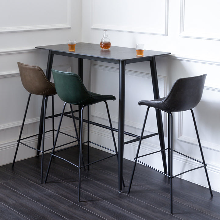 Contemporary Rectangle Table Dining Bar Counter Table for Kitchen 47.2"L x 23.6"W x 41.7"H Black Without Chairs Clearhalo 'Bar Furniture' 'Bar Tables' 'bar_tables' 'furn' 'furn_bar_tables' 'Furniture' 'furniture_bar_tables' 'Kitchen & Dining Furniture' 4855126