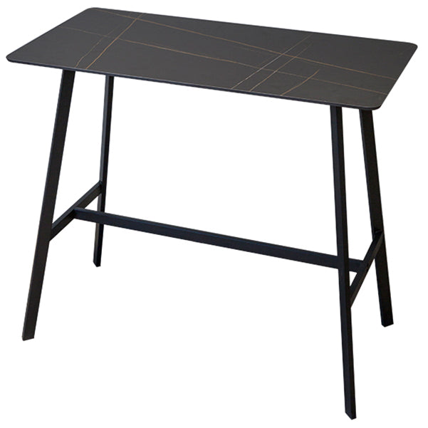 Contemporary Rectangle Table Dining Bar Counter Table for Kitchen 47.2"L x 23.6"W x 42.5"H Black Without Chairs Clearhalo 'Bar Furniture' 'Bar Tables' 'bar_tables' 'furn' 'furn_bar_tables' 'Furniture' 'furniture_bar_tables' 'Kitchen & Dining Furniture' 4855127