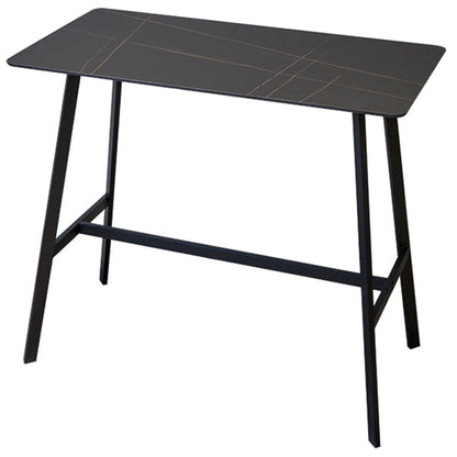 Contemporary Rectangle Table Dining Bar Counter Table for Kitchen 47.2"L x 23.6"W x 42.5"H Black Without Chairs Clearhalo 'Bar Furniture' 'Bar Tables' 'bar_tables' 'furn' 'furn_bar_tables' 'Furniture' 'furniture_bar_tables' 'Kitchen & Dining Furniture' 4855127