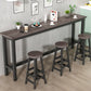 Modern Rectangle Wooden Table Dining Bar Counter Table for Kitchen 86.6"L x 15.7"W x 39.4"H Without Chairs Clearhalo 'Bar Furniture' 'Bar Tables' 'bar_tables' 'furn' 'furn_bar_tables' 'Furniture' 'furniture_bar_tables' 'Kitchen & Dining Furniture' 4855142