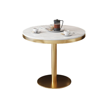 1/2/5 Pieces Glam Dining Room Set Sintered Stone Table Dining Set White 31"L x 31"W Clearhalo 'Dining Room Sets' 'Dining Tables & Seating' 'dining_room_set' 'furn' 'furn_dining_room_set' 'Furniture' 'furniture_dining_room_set' 'Kitchen & Dining Furniture' 4855171