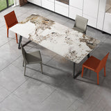 Modern 1/4/5/7 Pieces Dinette Set with Sintered Stone Top Rectangle Dining Table Set Clearhalo 'Dining Room Sets' 'Dining Tables & Seating' 'dining_room_set' 'furn' 'furn_dining_room_set' 'Furniture' 'furniture_dining_room_set' 'Kitchen & Dining Furniture' 4855182