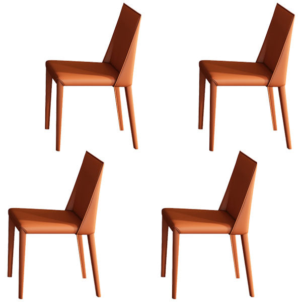 Modern 1/4/5/7 Pieces Dinette Set with Sintered Stone Top Rectangle Dining Table Set 4 Orange Chairs Clearhalo 'Dining Room Sets' 'Dining Tables & Seating' 'dining_room_set' 'furn' 'furn_dining_room_set' 'Furniture' 'furniture_dining_room_set' 'Kitchen & Dining Furniture' 4855184