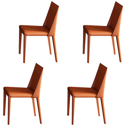 Modern 1/4/5/7 Pieces Dinette Set with Sintered Stone Top Rectangle Dining Table Set 4 Orange Chairs Clearhalo 'Dining Room Sets' 'Dining Tables & Seating' 'dining_room_set' 'furn' 'furn_dining_room_set' 'Furniture' 'furniture_dining_room_set' 'Kitchen & Dining Furniture' 4855184