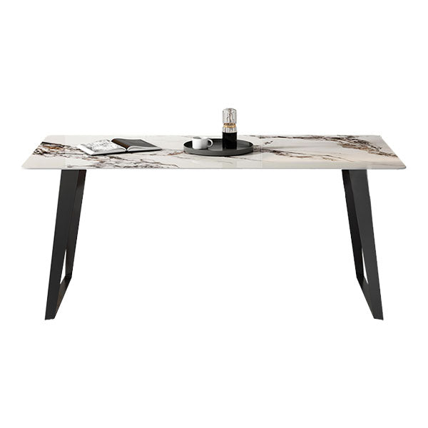 Modern 1/4/5/7 Pieces Dinette Set with Sintered Stone Top Rectangle Dining Table Set White 70.9"L x 35.4"W Clearhalo 'Dining Room Sets' 'Dining Tables & Seating' 'dining_room_set' 'furn' 'furn_dining_room_set' 'Furniture' 'furniture_dining_room_set' 'Kitchen & Dining Furniture' 4855188