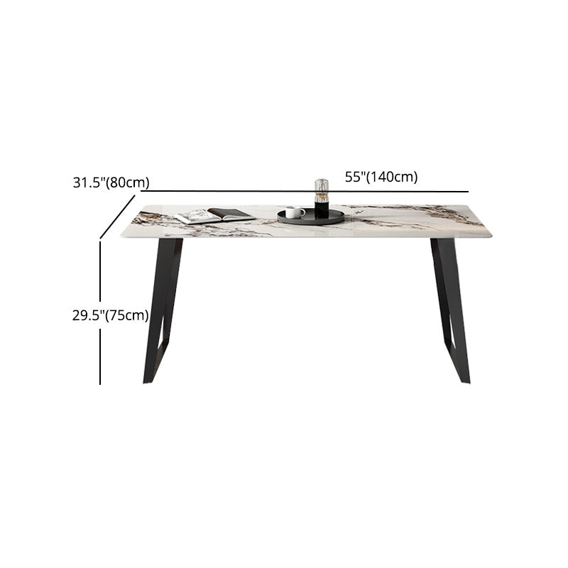 Modern 1/4/5/7 Pieces Dinette Set with Sintered Stone Top Rectangle Dining Table Set Clearhalo 'Dining Room Sets' 'Dining Tables & Seating' 'dining_room_set' 'furn' 'furn_dining_room_set' 'Furniture' 'furniture_dining_room_set' 'Kitchen & Dining Furniture' 4855197