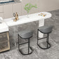 Modern Iron Bar Dining Table with Stone Top Engineered Wood Indoor Bistro Table 70.9"L x 15.7"W x 41.3"H White Without Chairs Clearhalo 'Bar Furniture' 'Bar Tables' 'bar_tables' 'furn' 'furn_bar_tables' 'Furniture' 'furniture_bar_tables' 'Kitchen & Dining Furniture' 4855226