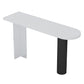 Modern Iron Bar Dining Table with Stone Top Engineered Wood Indoor Bistro Table White-Black Without Chairs Clearhalo 'Bar Furniture' 'Bar Tables' 'bar_tables' 'furn' 'furn_bar_tables' 'Furniture' 'furniture_bar_tables' 'Kitchen & Dining Furniture' 4855228