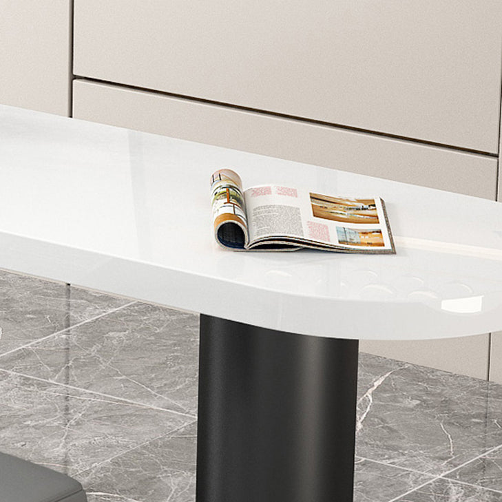 Modern Iron Bar Dining Table with Stone Top Engineered Wood Indoor Bistro Table Clearhalo 'Bar Furniture' 'Bar Tables' 'bar_tables' 'furn' 'furn_bar_tables' 'Furniture' 'furniture_bar_tables' 'Kitchen & Dining Furniture' 4855231