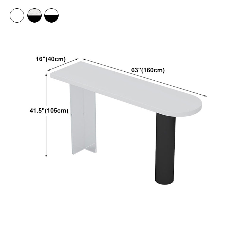 Modern Iron Bar Dining Table with Stone Top Engineered Wood Indoor Bistro Table Clearhalo 'Bar Furniture' 'Bar Tables' 'bar_tables' 'furn' 'furn_bar_tables' 'Furniture' 'furniture_bar_tables' 'Kitchen & Dining Furniture' 4855237