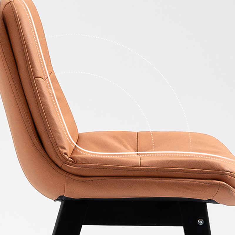 Scandinavian Upholstered Footrest Low Back Stool 27.95'' Rubberwood Bar Stool Clearhalo 'Bar Furniture' 'Bar Stools' 'bar_stools' 'Furniture' 'furniture_bar_stools' 'Kitchen & Dining Furniture' 4855284