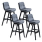 Scandinavian Upholstered Footrest Low Back Stool 27.95'' Rubberwood Bar Stool Dark Gray Black Set of 4 Clearhalo 'Bar Furniture' 'Bar Stools' 'bar_stools' 'Furniture' 'furniture_bar_stools' 'Kitchen & Dining Furniture' 4855325