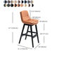 Scandinavian Upholstered Footrest Low Back Stool 27.95'' Rubberwood Bar Stool Clearhalo 'Bar Furniture' 'Bar Stools' 'bar_stools' 'Furniture' 'furniture_bar_stools' 'Kitchen & Dining Furniture' 4855332
