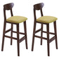 Footrest Wood Upholstered Bar Stool Matte Finish 28.74'' Low Back Stool Green Brown 2 Piece Set Clearhalo 'Bar Furniture' 'Bar Stools' 'bar_stools' 'furn' 'furn_bar_stools' 'Furniture' 'furniture_bar_stools' 'Kitchen & Dining Furniture' 4855364