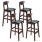 Footrest Wood Upholstered Bar Stool Matte Finish 28.74'' Low Back Stool Black Brown 4 Piece Set Clearhalo 'Bar Furniture' 'Bar Stools' 'bar_stools' 'furn' 'furn_bar_stools' 'Furniture' 'furniture_bar_stools' 'Kitchen & Dining Furniture' 4855368