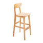 Footrest Wood Upholstered Bar Stool Matte Finish 28.74'' Low Back Stool Wood Natural 1 Piece Clearhalo 'Bar Furniture' 'Bar Stools' 'bar_stools' 'furn' 'furn_bar_stools' 'Furniture' 'furniture_bar_stools' 'Kitchen & Dining Furniture' 4855369