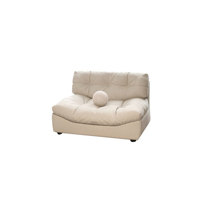 Modern Tufted Back Sofa Sectional Cream Armless Sofa and Chiase 45"L x 43"W x 29.5"H Horizontal Clearhalo 'furn' 'furn_sectionals' 'Furniture' 'furniture_sectionals' 'kitchen' 'kitchen_sectionals' 'Living Room Furniture' 'Sectionals' 4855385