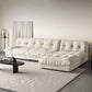 Modern Tufted Back Sofa Sectional Cream Armless Sofa and Chiase 110"L x 69"W x 29.5"H Right Clearhalo 'furn' 'furn_sectionals' 'Furniture' 'furniture_sectionals' 'kitchen' 'kitchen_sectionals' 'Living Room Furniture' 'Sectionals' 4855388