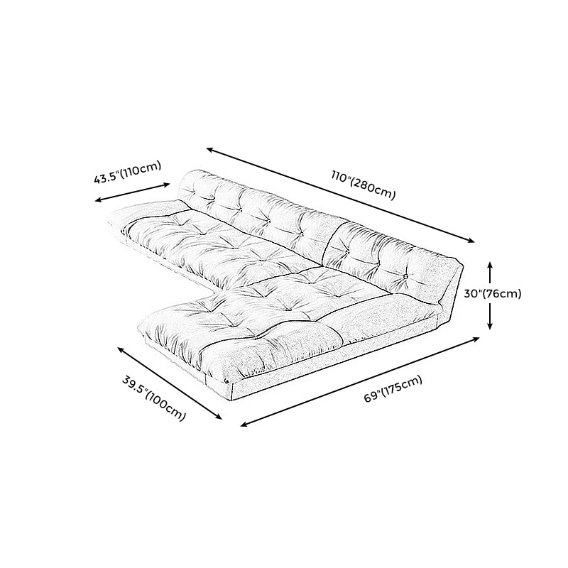 Modern Tufted Back Sofa Sectional Cream Armless Sofa and Chiase Clearhalo 'furn' 'furn_sectionals' 'Furniture' 'furniture_sectionals' 'kitchen' 'kitchen_sectionals' 'Living Room Furniture' 'Sectionals' 4855400