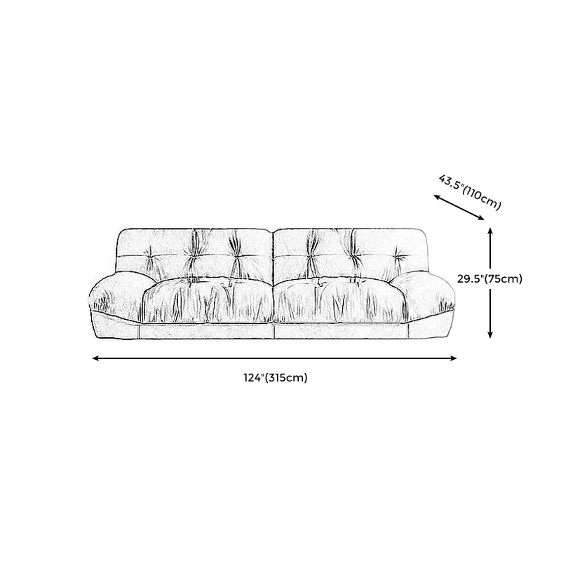 Modern Tufted Back Sofa Sectional Cream Armless Sofa and Chiase Clearhalo 'furn' 'furn_sectionals' 'Furniture' 'furniture_sectionals' 'kitchen' 'kitchen_sectionals' 'Living Room Furniture' 'Sectionals' 4855403