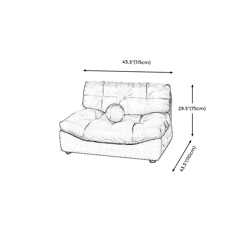 Modern Tufted Back Sofa Sectional Cream Armless Sofa and Chiase Clearhalo 'furn' 'furn_sectionals' 'Furniture' 'furniture_sectionals' 'kitchen' 'kitchen_sectionals' 'Living Room Furniture' 'Sectionals' 4855406