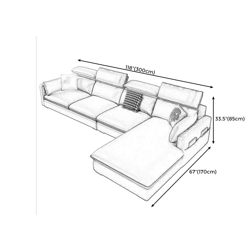 L-Shape Faux leather Square Arm High Back Sectional with Stain-Resistant and Storage Clearhalo 'furn' 'furn_sectionals' 'Furniture' 'furniture_sectionals' 'kitchen' 'kitchen_sectionals' 'Living Room Furniture' 'Sectionals' 4855421