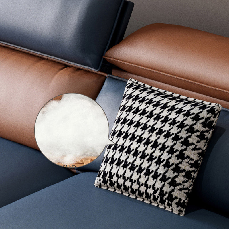 L-Shape Faux leather Square Arm High Back Sectional with Storage and Stain-Resistant Clearhalo 'furn' 'furn_sectionals' 'Furniture' 'furniture_sectionals' 'kitchen' 'kitchen_sectionals' 'Living Room Furniture' 'Sectionals' 4855435