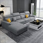 Scandinavian L-Shape Sofa and Chaise Pillow Top Arm High Back Sectional with Slipcover Light Gray Linen Blend Clearhalo 'furn' 'furn_sectionals' 'Furniture' 'furniture_sectionals' 'kitchen' 'kitchen_sectionals' 'Living Room Furniture' 'Sectionals' 4855443
